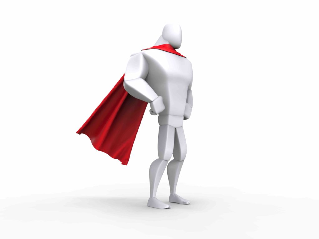 Superhero guy with red cape